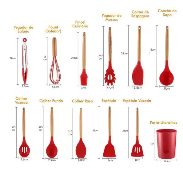 Kit Cozinha Completo Silicone 12