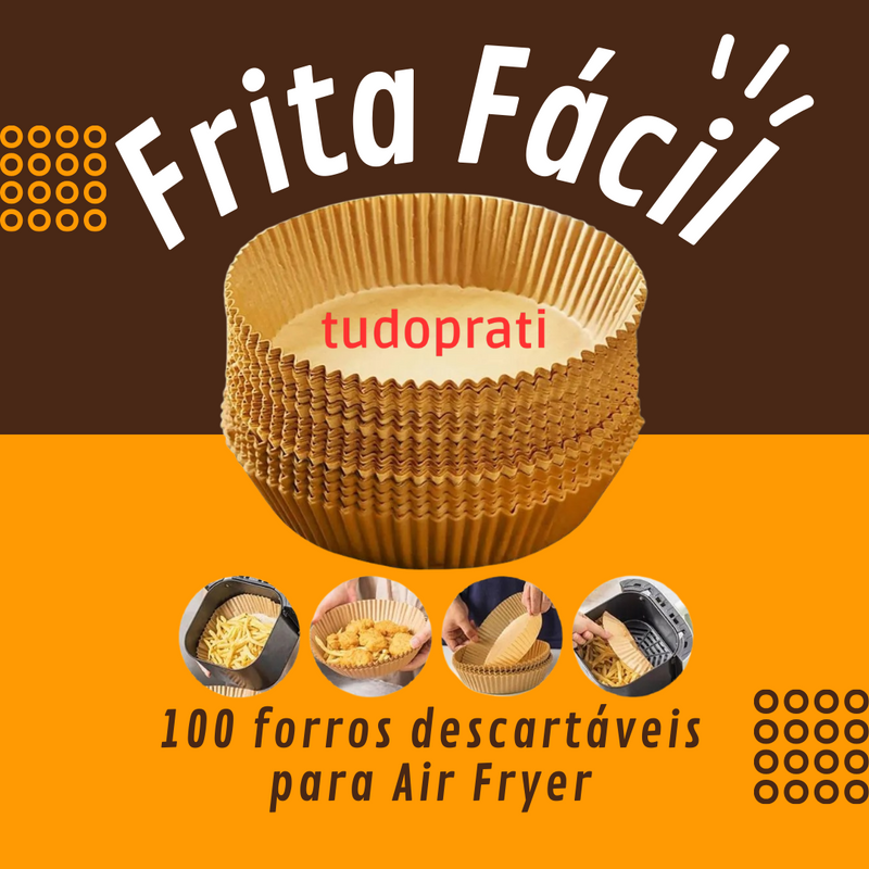 Frita Fácil: 100 Forros descartáveis de papel para Air Fryer - Tudo Pra Ti